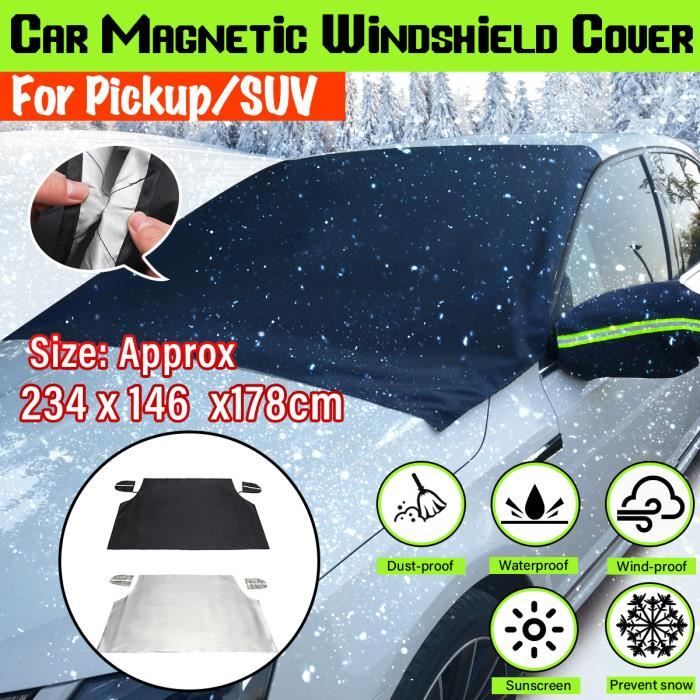 Neufu 1x Couverture Pare Brise Housse De Protection Avec Bouclier De Protection Miroir Noir Cdiscount Auto