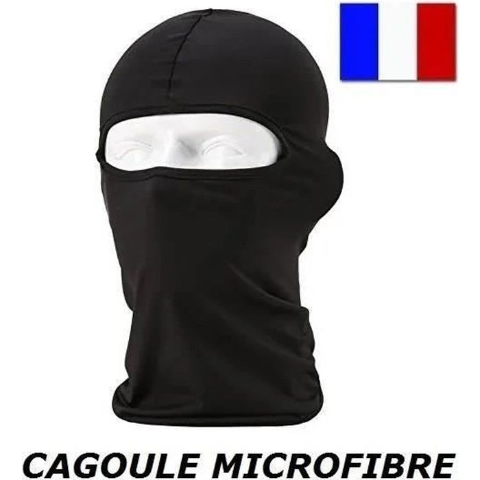 CAGOULE type hublot en lycra coloris noir taille unique pour casque de moto vélo ski ninja ...