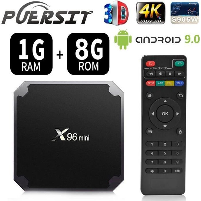 PUERSIT X96 mini TV BOX 1GO + 8GO Android 9.0 Multi-Core 64bit Cortex