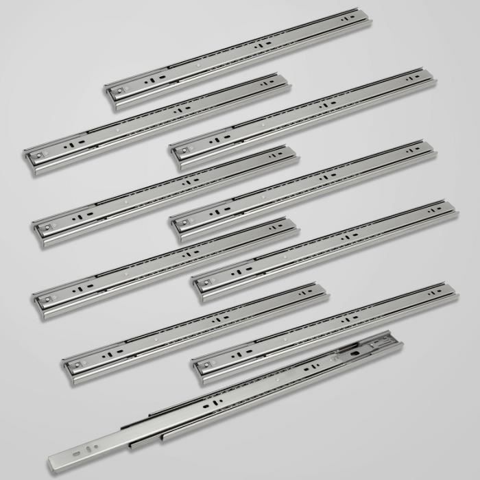 Glissières Pour Tiroirs Glissière à Billes à Fermeture Automatique Glissières Pour Tiroirs 45mm A Extension Totale 600mm 8 Pieces 86250403