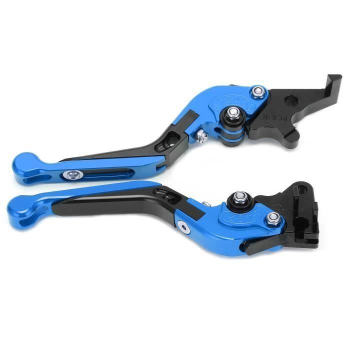 Paire De Leviers Longs CNC Bleus Pour Yamaha Raptor 700 (2010-2015) - Personnalisez Votre Quad !