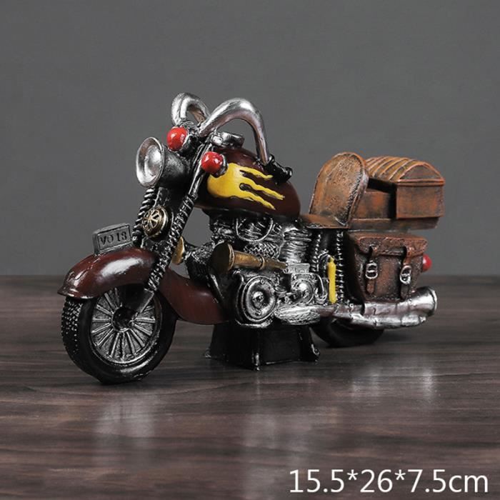 Décoration d'artisanat en résine de moto vintage rétro, décoration