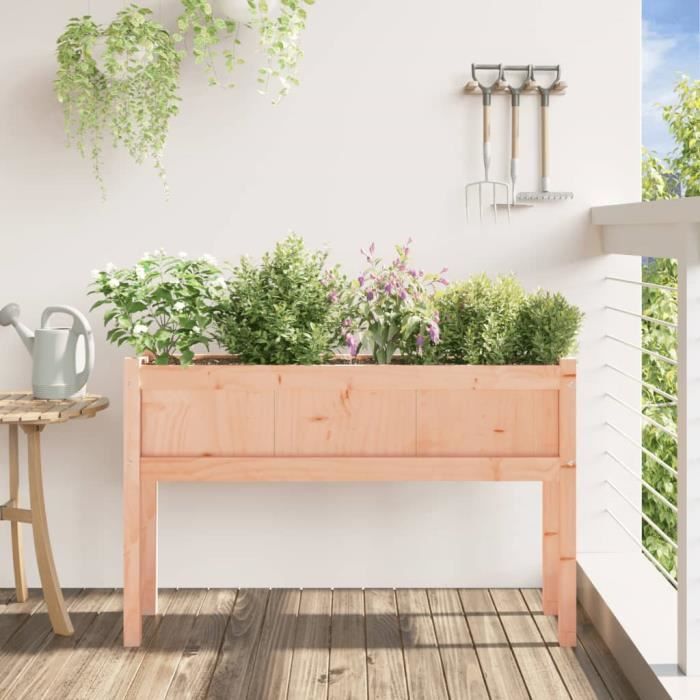 Jardiniere Carree En Bois Dur Avec Pieds 140 X 140 X 68 Cm