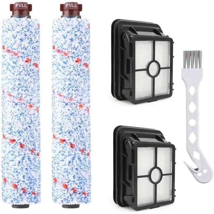 Kit Accessoires Pour Bissell Crosswave : 2 Brosses + 2 Filtres + Grattoir Poils Animaux - Compatible 17132 Et 2225N