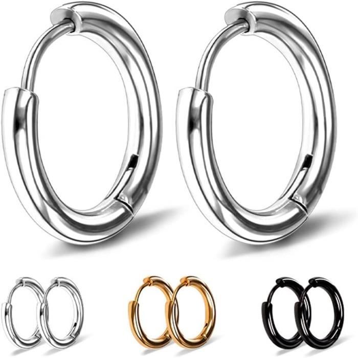 Creoles Acier Inoxydable Boucles D'Oreilles Femme Créoles Zircon