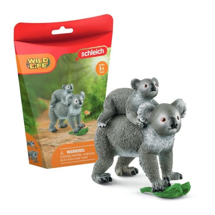 Figurine Maman et Bébé Koala, pour enfants dès 3 ans, 13,6 x 5,8 x 19,2 cm -Schleich 42566 WILD LIFE