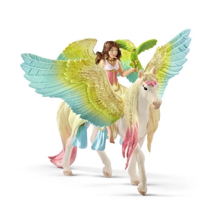 Coffret Magique Pièces avec Fée Surah et son Pégase à Paillettes - Figurine schleich Licorne et Fée 