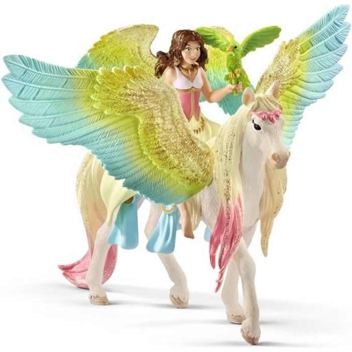 Figurine SCHLEICH - Fée Surah avec pégase scintillant - Gamme bayala®