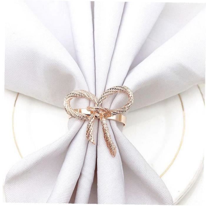 Ronds Serviette Fête 6 Ronds De Serviette En Métal Doré