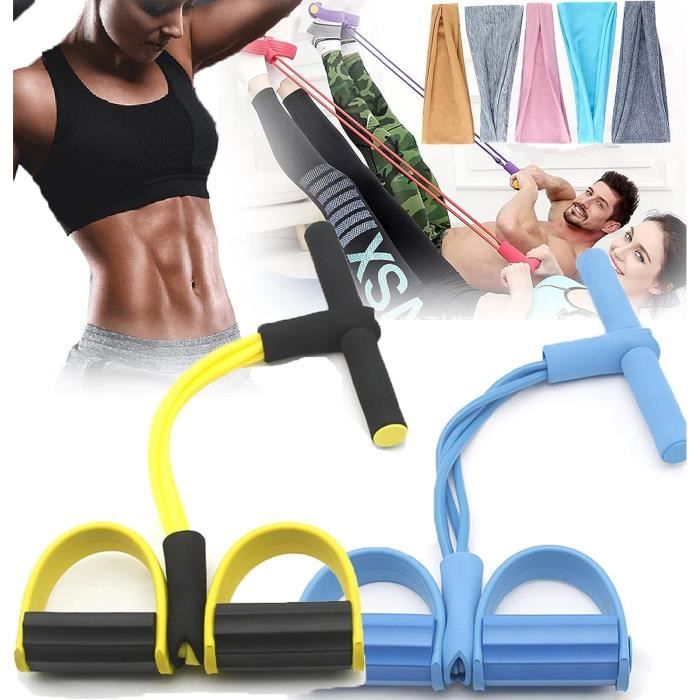 2023 21 Fitness Resistance Bands 4 Tube Pedal Ankle Puller Yoga Handle Bands Exerciser Pedal Ankle Puller Multifunction Cdiscount Sport