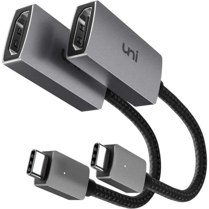 Adaptateur multiport USB C vers double HDMI pour MacBook Pro, adaptateur Thunderbolt 3 8 en 2