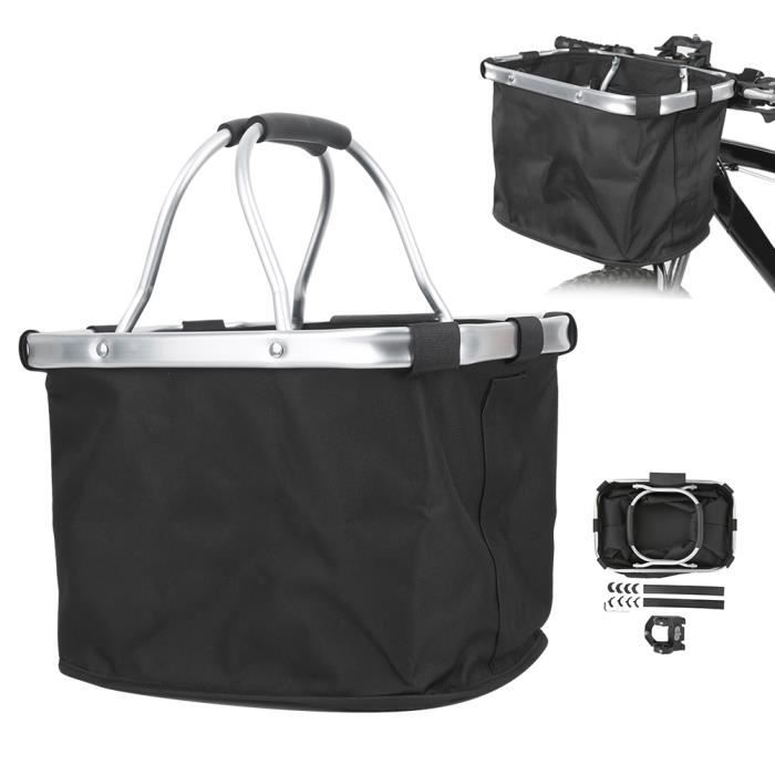 Panier Vélo Avant Dickly - Panier Cyclisme Carré Avec 2 Sangles PU, Grande Capacité Pour Shopping & Balades