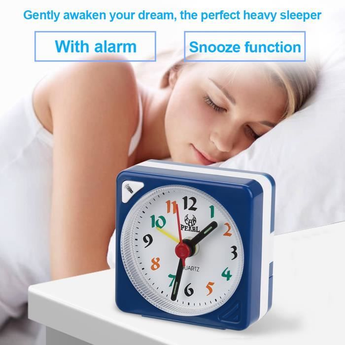 Réveil Quartz Phosphorescent Avec Thermomètre Digital - Pearl - Compact Et Pratique