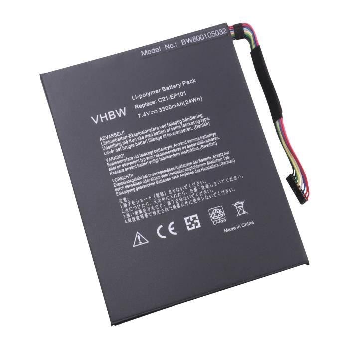 vhbw Batterie compatible avec Asus Eee Pad Transformer TF101 Mobile Docking ordinateur portable (3300mAh, 7,4V, Li-polymère)