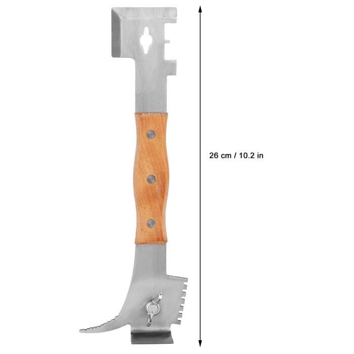 Grattoir Cadre Ruche Acier Inoxydable – Outil Apiculture Pour Nettoyer Propolis Et Cire – 31 Cm