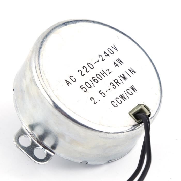 Moteur Synchrone 220-240V 4W – Rotation CW/CCW 0,8-10 Tr/min – Moteur Réducteur Fiable Pour Projet DIY