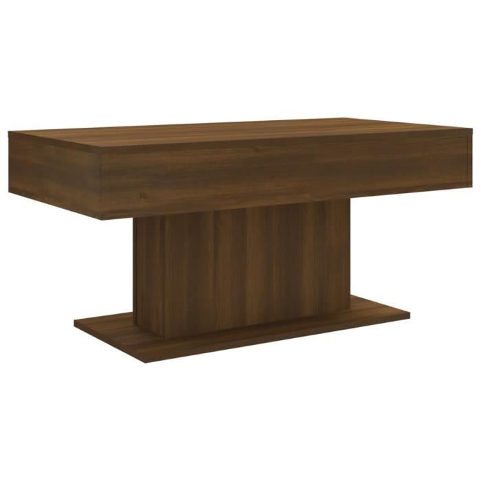 yosoo table basse chêne marron 96x50x45 cm bois d'ingénierie ls008