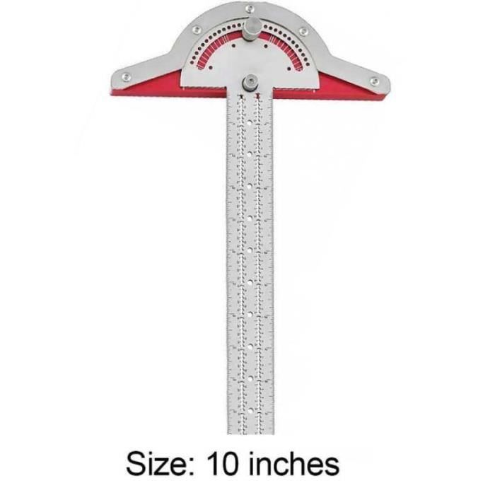Règle De Bord Réglable Pour Menuisier - Outil Multi-angles Haute Précision | Graduations Pouces/cm, Acier Inoxydable - 10/15/20 Pouces - 5