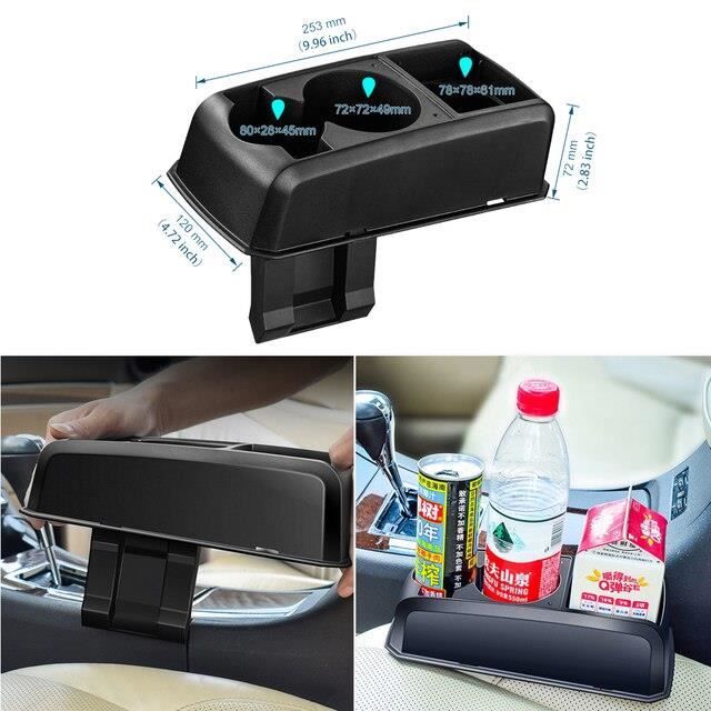2 Supports De Boisson Auto - Clip Porte Ou Siège Arrière - Grand Porte-Gobelet En Cuir PU Multifonction