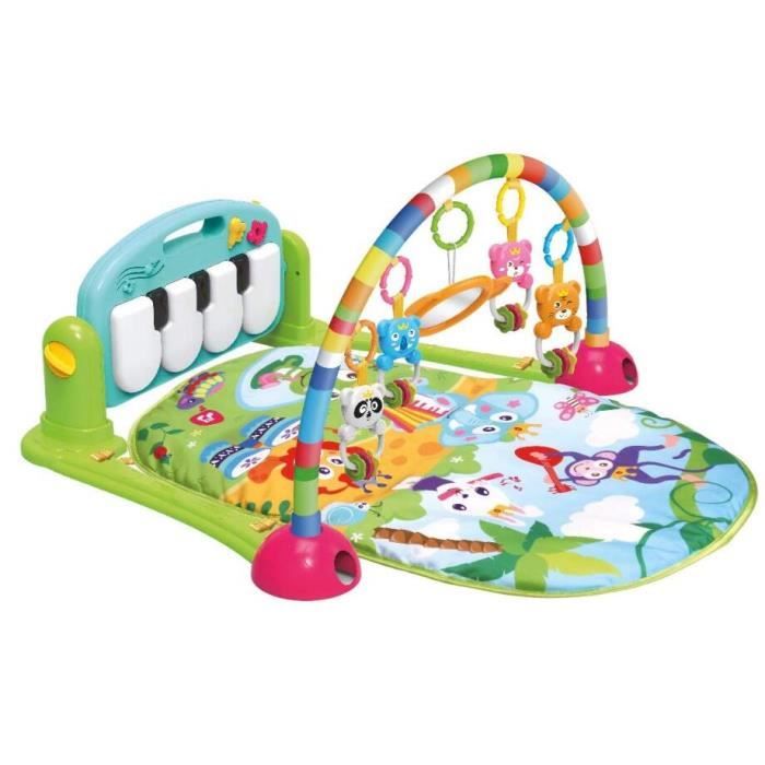 GOPLUS Tapis d'Éveil Musical pour Bébé 0-36 Mois avec Arche de Jeu, 5  Jouets Amovibles,Clavier de Piano Pivotant, 79 x 60 x 43CM - Cdiscount  Puériculture & Eveil bébé