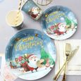 20pcs Plaques de papier de Noël de décoration de Fournitures de fête assiette vaisselle-1