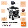 Chariot de transport enfant - FUXTEC Family Cruiser - Gris - Banquettes amovibles - - Homologué EN1888-1