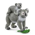 Figurine Maman et Bébé Koala, pour enfants dès 3 ans,  13,6 x 5,8 x 19,2 cm -Schleich 42566 WILD LIFE-1