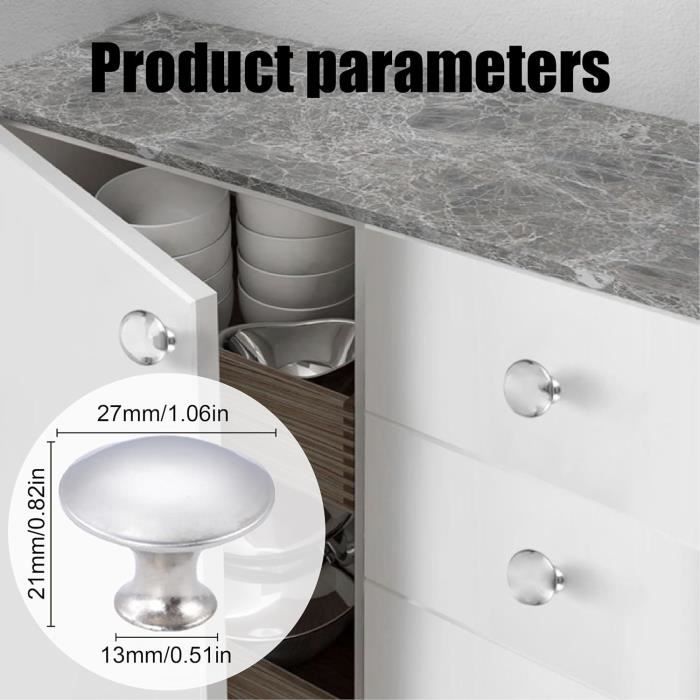 Nuzamas Lot 10 Poignées Céramique Porte D Armoire Tiroir Meuble Alliage