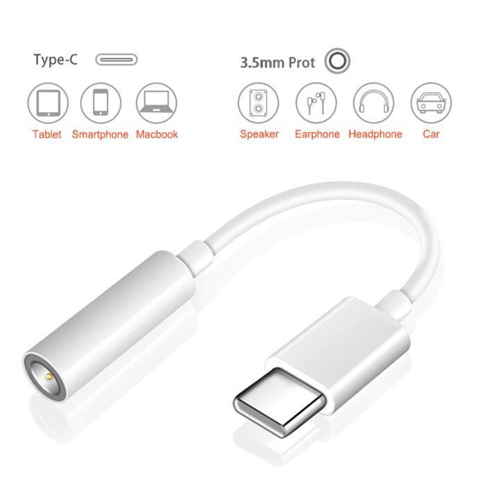 Adaptateur et Charge pour Casque - USB C vers Jack 3,5 mm - 2 en 1 - Charge  Rapide - Câble tressé - Convertisseur pour Samsung S22/S20+/Note 20