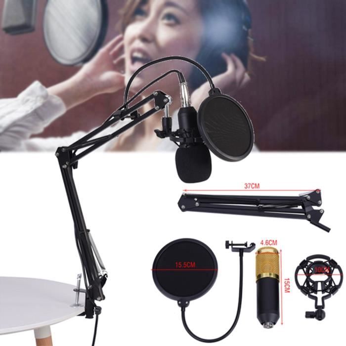 Microphone à Condensateur Kit, BM-800 Micro Studio Streaming Professionnel  avec Suspension Bras pour PC,Gamer,ur(Rouge) - Cdiscount TV Son Photo