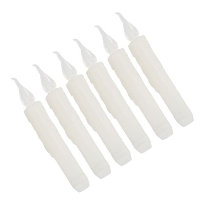Lot de 6 bougies LED coniques - Blanc cassé