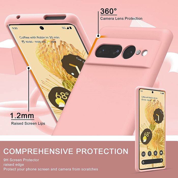 Coque Silicone Rose Pour Google Pixel 7 Pro 5G - Little Boutik - Neuf En Boîte