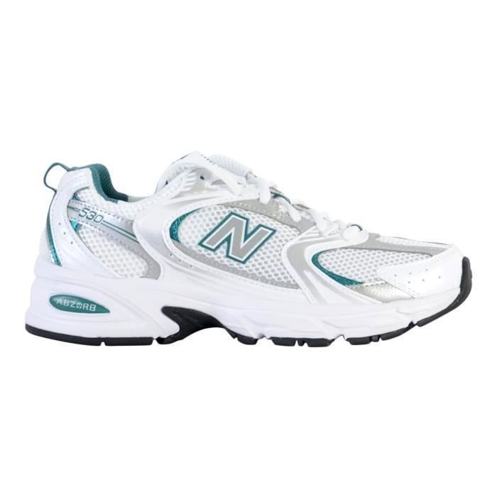Tennis Basket Basses NEW BALANCE 530 Blanc vert Mixte