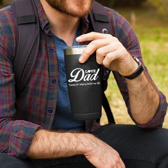 Vuxava Mug Isotherme Inox 590 Ml – Tasse Café Thermos Double Paroi Étanche – Noir Mat – Idéal Bureau, Voyage, Extérieur