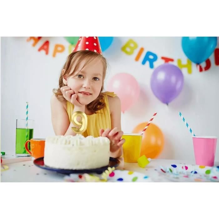 Bougie Chiffre 9 Licorne Pour Gâteau Anniversaire - Cire De Qualité, Non Toxique, Couleur Vive, 7.5cm