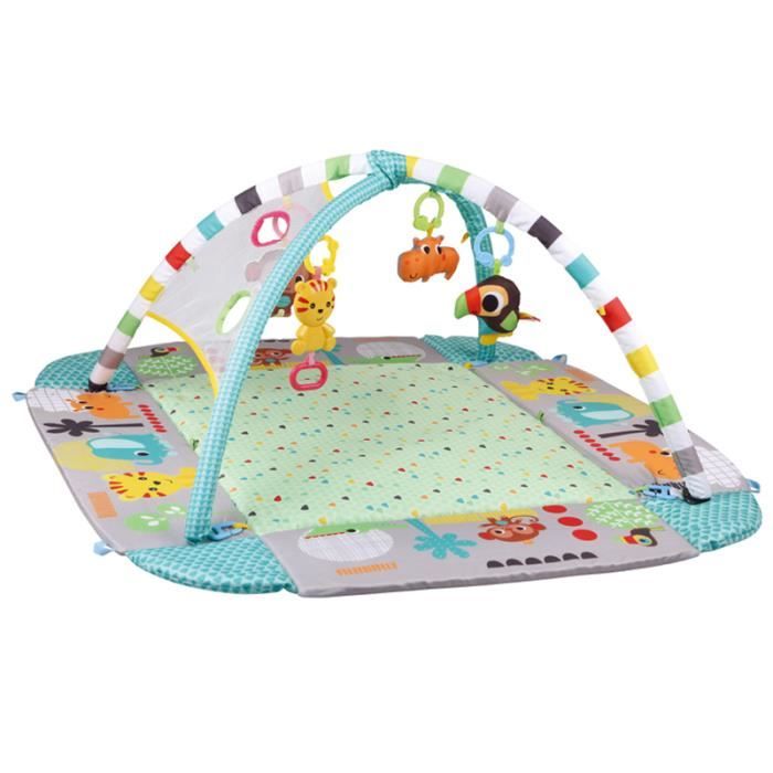 Tapis Deveil Bébé Evolutif Tapis D'eveil Bebe 0-6 Mois 7-in-1 Tapis De Jeux Bebe Activités ABS Tissu Grande Salle De Sport Pour Nouveau-né Avec Balles Et Jouets Sensoriels Tapis D'éveil 0-12
