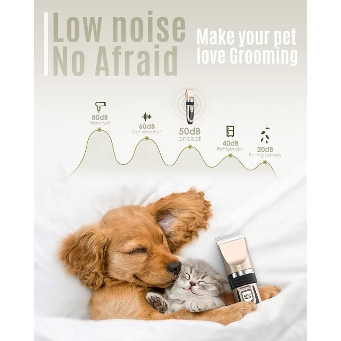 Tondeuse Pour Pattes De Chien/chat Sans Fil - Faible Bruit, Lumière LED, étanche - Lame 18 Mm - Rechargeable USB - 11
