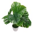 1pc Vivid Grand naturel artificiel Monstera Pot Faux plante pour Office Accueil Boutique  FLEUR-PLANTE ARTIFICIELLE - FLEUR SECHEE-2