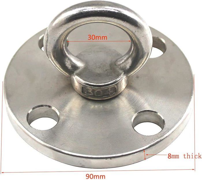 M6 Patère Crochet Fixation Plafond Acier Inox 304 - Lot De 6 Avec Vis - Pour Balançoire Yoga, Hamac, Bateau