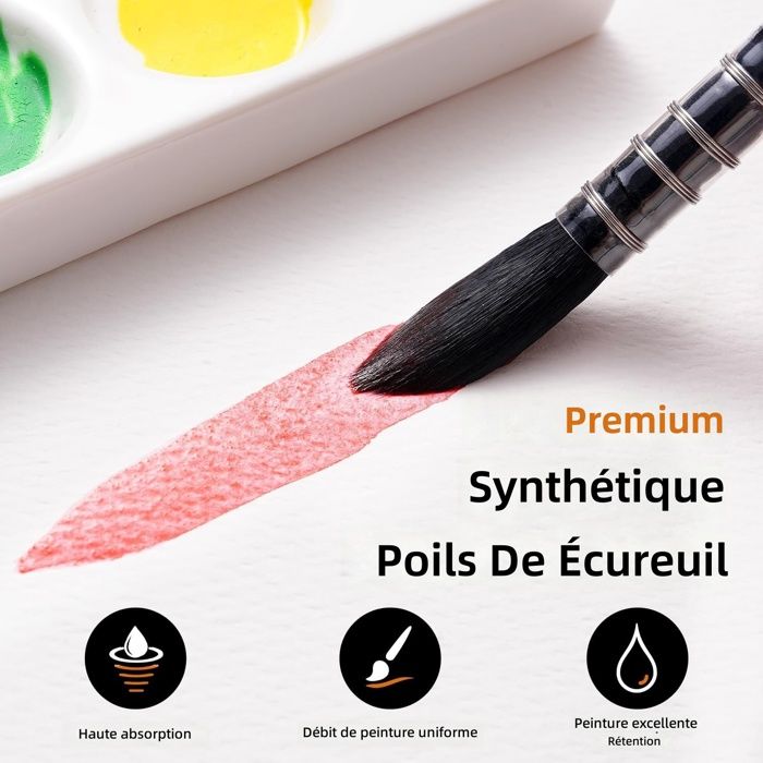 Pinceau - Plat - Aquarelle - Raphaël - Stradivarius - Série 8343 - N°8
