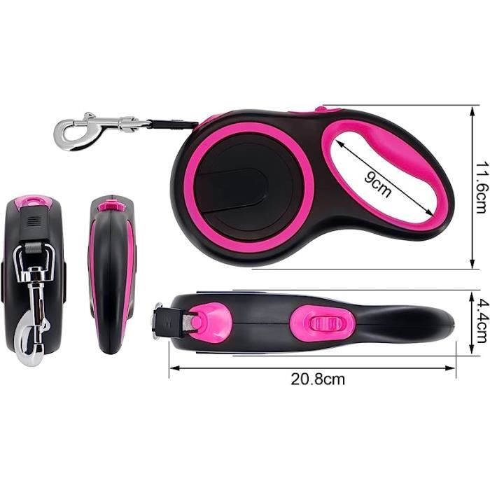 Pecute Laisse Chien Enrouleur, New Classic Laisse Enrouleur 8m, Fonction Anti-Morsure, Avec Un Boutton S'arrêter Bloquer Jusqu'à 50Kg Pour Moyen Et Grand Chiens, Vert