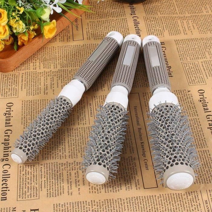 Mini Peigne Rond, Petite Brosse à Cheveux Ronde Tube en Aluminium Ultra