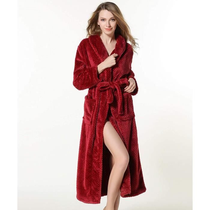 Peignoir de Bain Femmes 2018 2019 Hiver Mode Robe de Chambre Micro Fibre Douillette Moelleuse Polaire Femme Peignoir Bathrobe 14 Cdiscount Maison