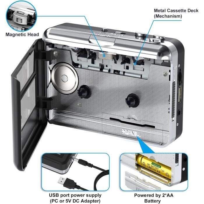 Nornward Lecteur De Cassette Autonome Audio Numérique Usb Musique