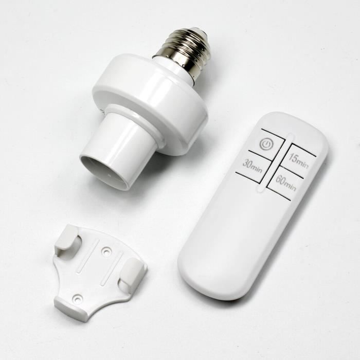 Douille E27, Base de douille LED 220V E27 Douille de lampe avec  télécommande pour ampoules LED : : Bricolage