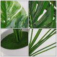 1pc Vivid Grand naturel artificiel Monstera Pot Faux plante pour Office Accueil Boutique  FLEUR-PLANTE ARTIFICIELLE - FLEUR SECHEE-3
