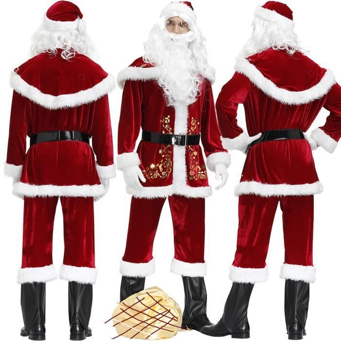 9 Pcs Costume Deguisement Pere Noel Pour Adulte Costume Pere Noel Deguisement Vetement Habit Complet Rouge Noel Party Deguiser M Cdiscount Maison
