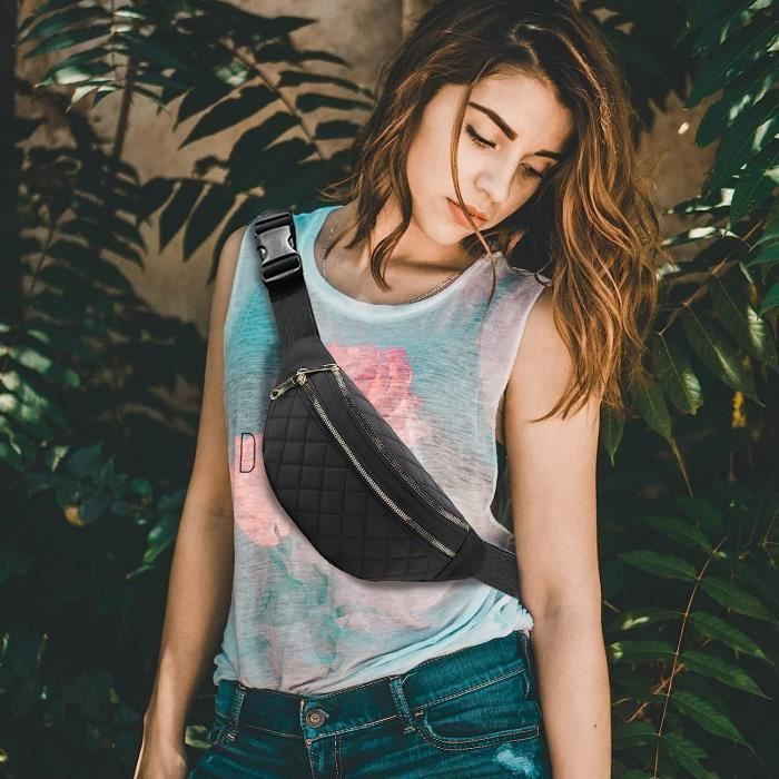 Sac Banane Femme Homme Sacoche de Ceinture Etanche Unisexe de Grande Capacite Sac de Taille avec Sangles Reglables Cdiscount Bagagerie Maroquinerie