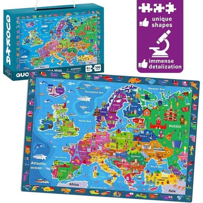 100 Pieces Enfant Puzzle 4 5 6 Ans 3 Puzzle Pour Fille Et Garçon Par-Jeux  Educatif Espace Carte Du Monde Et Europe-Cadea[u5927] - Cdiscount Jeux -  Jouets