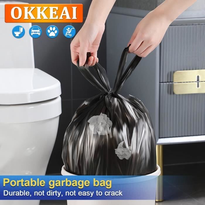 Lot De 160 Petits Sacs Poubelle Noirs De 15 L Avec Poign e Nouer